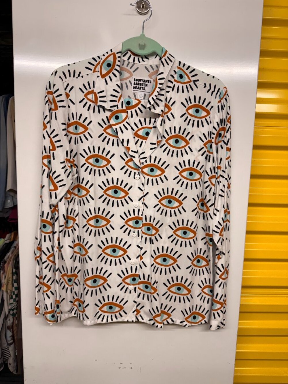 Bouffants & Broken Hearts Cream Abstract Evil Eye Print Long Sleeve Pajama Set
